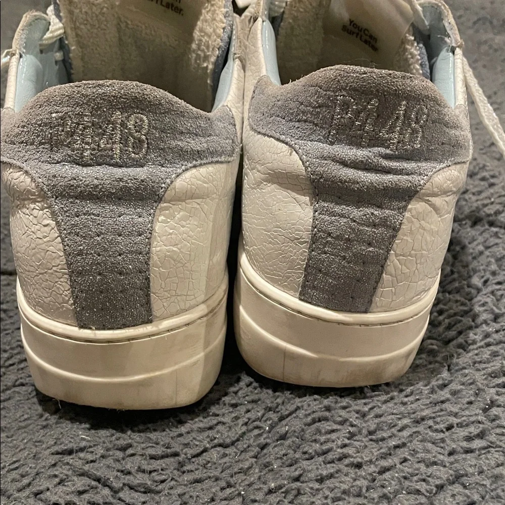 P448 Cream and Gray Casual Sneakers Platforms 42
